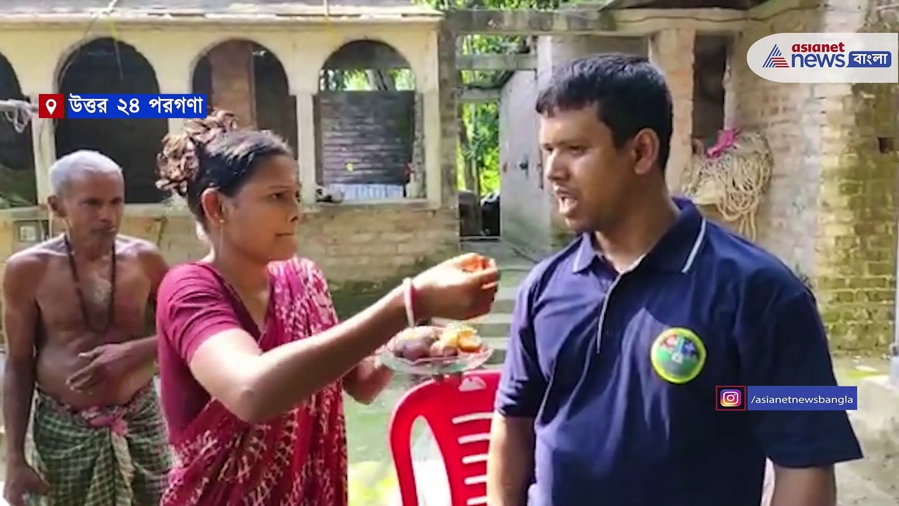 Jayanta Biswas, the resident of Gopalpur back to his hometown from Afghanistan