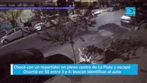 Chocó con un repartidor en pleno centro de La Plata y escapó