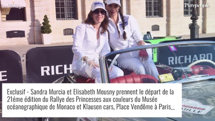 Sandra Murcia et Elisabeth Mousny motivées au départ du Rallye des princesses, place Vendôme