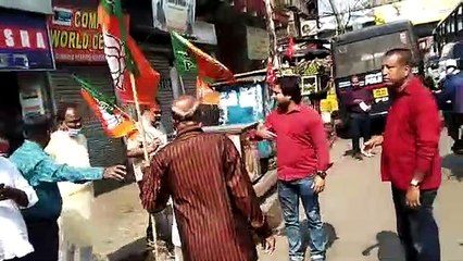 BJP Called 12 Hours Bangla Bandh workers and supporters agitation in Khidirpur and Behala spb