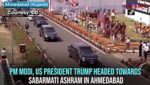 Prez Trump, PM Modi enroute Sabarmati Ashram in Ahmedabad