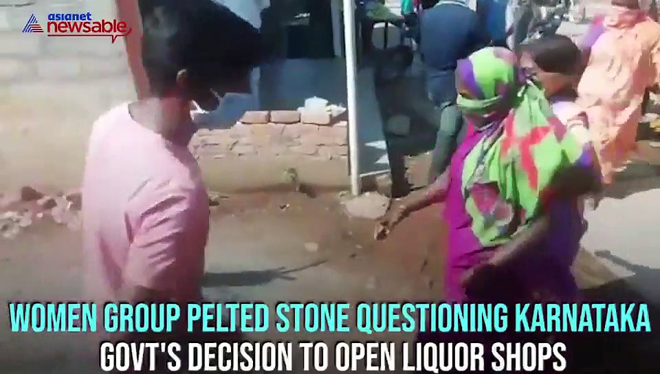 Criticising govt for opening liquor shops, women pelted stones in Karnataka