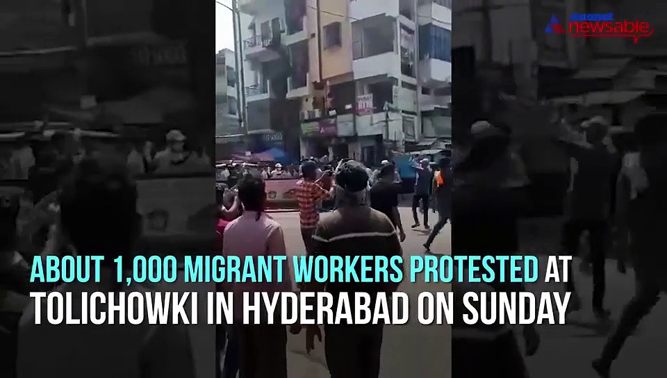 Lockdown: Migrant workers stage protest in Hyderabad demanding they be sent back home
