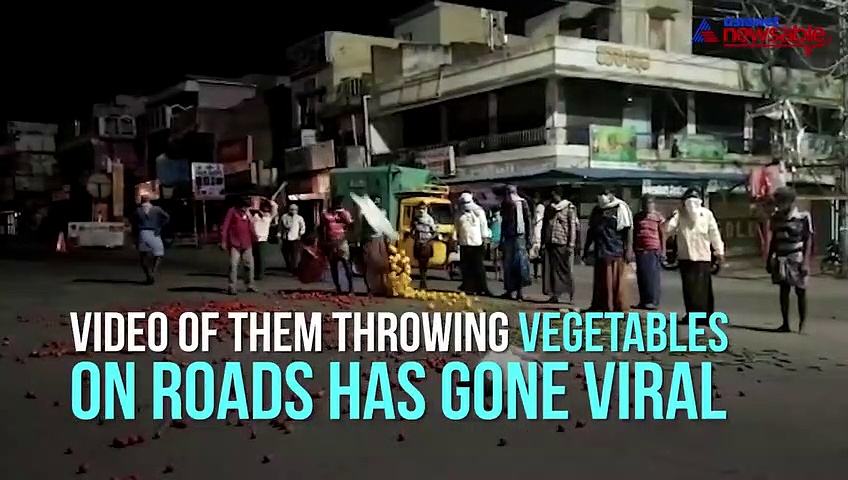 Farmers throw vegetables on roads in protest over inability to receive maximum support price