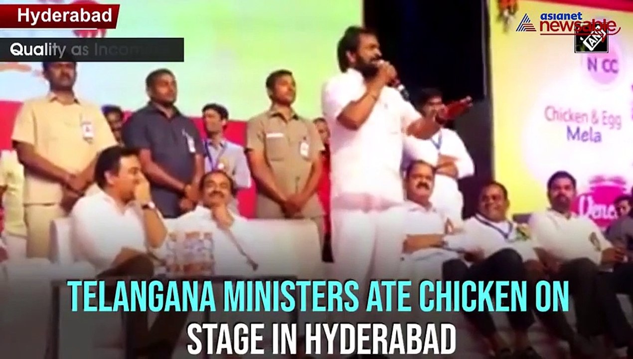 Telangana ministers eat chicken to end rumours related to coronavirus