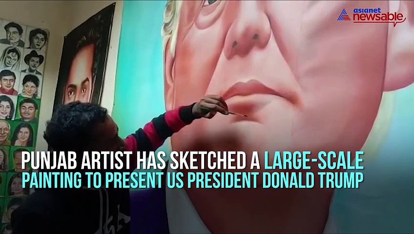 Trump’s India visit: 10x7 feet oil painting sketched by Punjab artist for US President