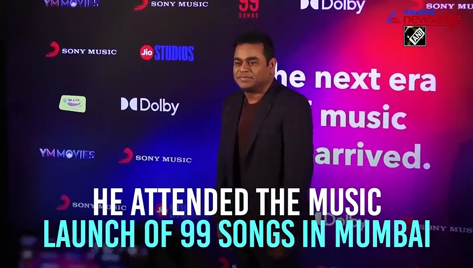 AR Rahman attends music launch of '99 songs' in Mumbai