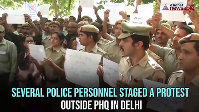 Lawyers vs Delhi Police: Cops stage protest outside PHQ after clash at Tis Hazari Court