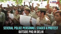 Lawyers vs Delhi Police: Cops stage protest outside PHQ after clash at Tis Hazari Court