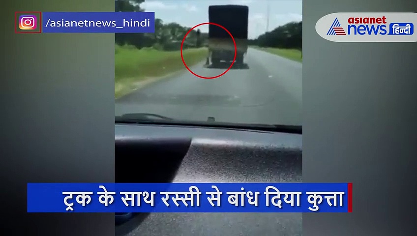 रस्सी से बांध दिया कुत्ता और ड्राइवर ने दौड़ा दी ट्रक, सड़क से रगड़ खाते लहूलुहान हुआ बेजुबान