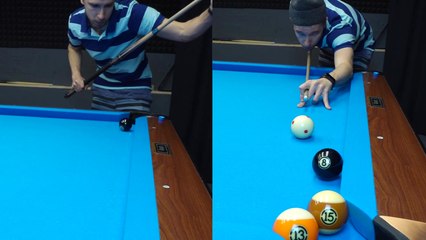 'Pool shark defies all odds by unleashing the 'double kiss' to pot the 8-ball '