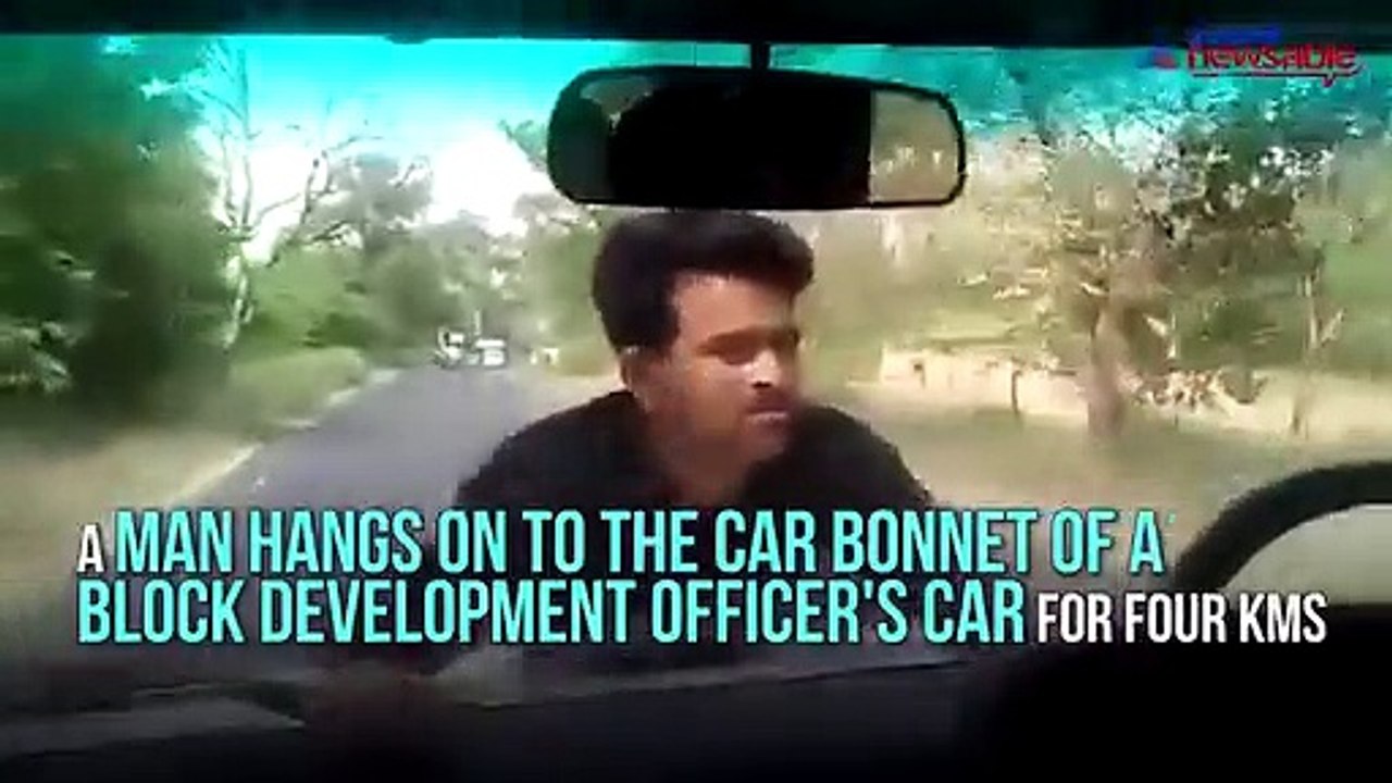 Man on car