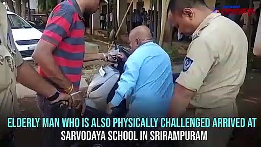 Physically challenged elderly man casts vote in Bengaluru