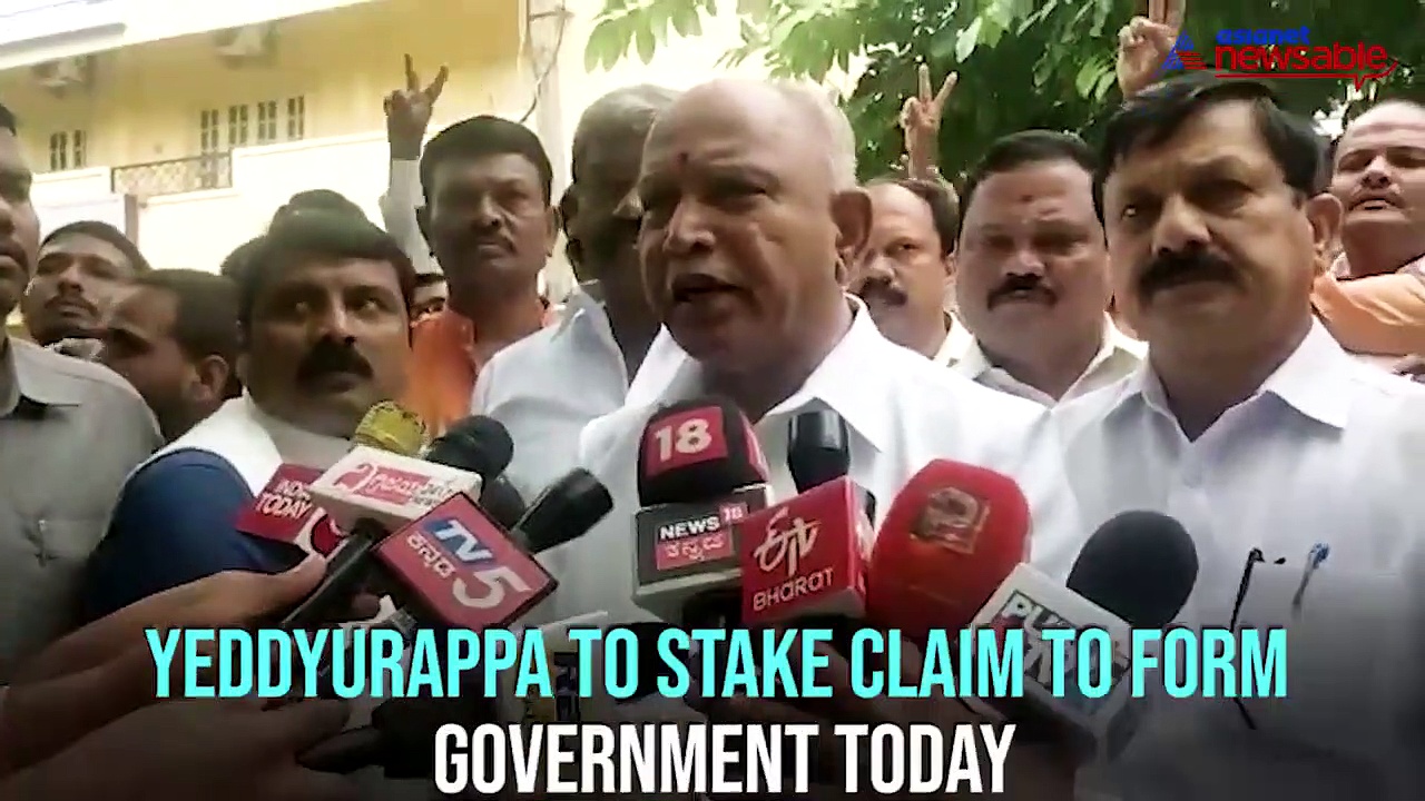 Yeddyurappa stakes claim, to be sworn in at 6 pm today