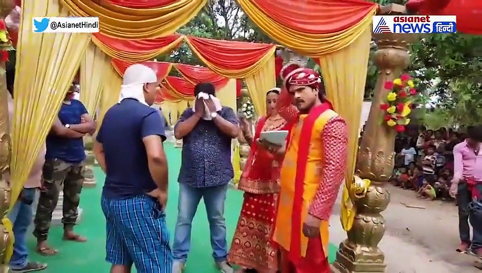 दूल्हा दुल्हन के जोड़े में दिखे खेसारी और काजल राघवानी तो लोग बोले इंडस्ट्री की हिट जोड़ी