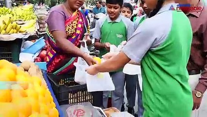 Plastic Bag Free Day: Bengaluru school students distribute cloth alternatives to street vendors