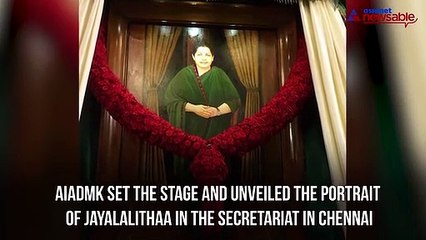 Jayalalithaa's portrait unveiled, DMK MLA questions convict's picture