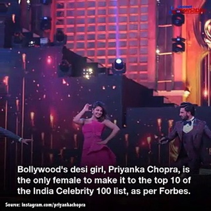 Priyanka Chopra is the only female in the Forbes Top 10 Highest Paid Celebrities