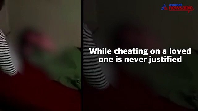Man finds wife cheating on him, films and beats her up