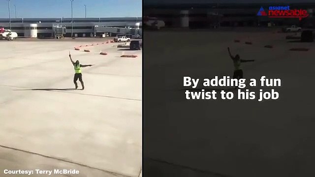 Look what this airport personnel did while giving signals to the pilot