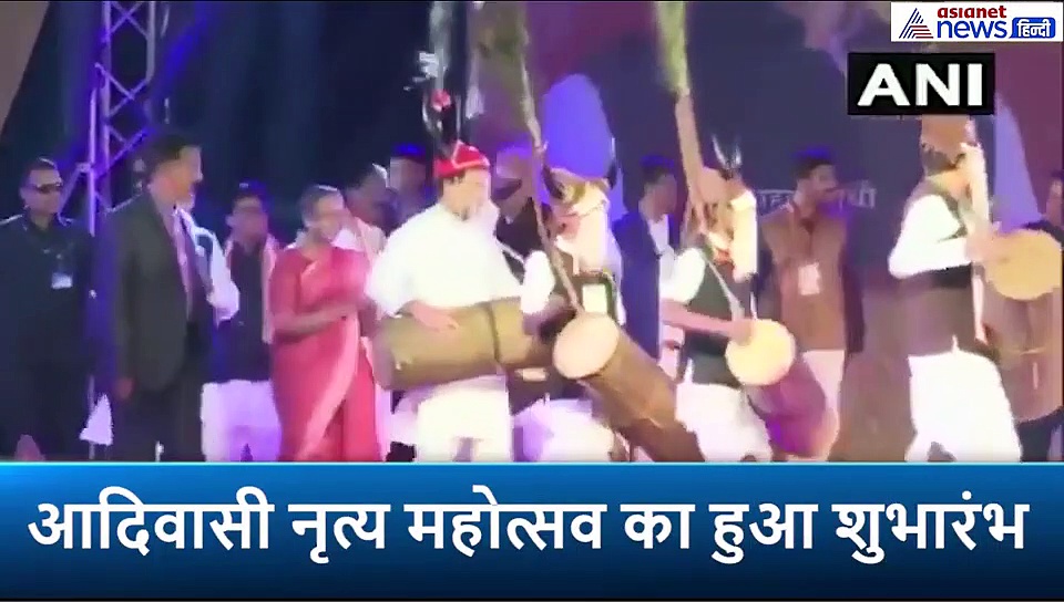 सिर पर माड़िया सिंग, हाथों में ढोल... एक अलग अंदाज में नजर आए राहुल गांधी
