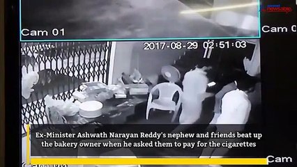 Watch: Ex-Minister's nephew beats up bakery owner for cigarettes
