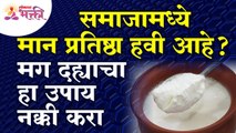 समाजामध्ये मान प्रतिष्ठा हवी असेल तर दह्याचा कोणता उपाय करावा? Health Benefits of Curd | Dahi Mahiti