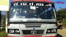 Tipu Jayanti: Protesters pelt stones at a bus in Karnataka's Madikeri