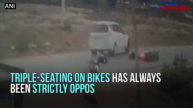 These girls triple-seated on a bike, almost died after this horrific accident