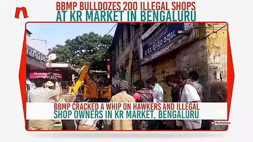 BBMP bulldozes 200 illegal shops at KR Market in Bengaluru