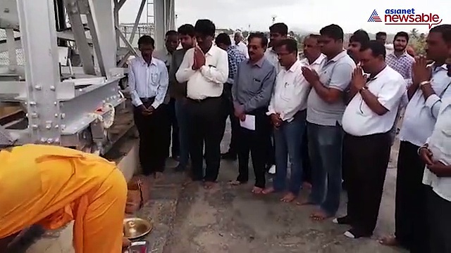 Water released from the KRS dam to the river