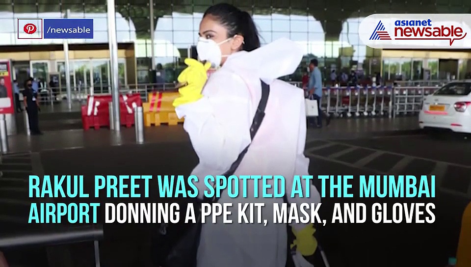 Rakul Preet Singh spotted donning PPE kit and gloves at Mumbai airport