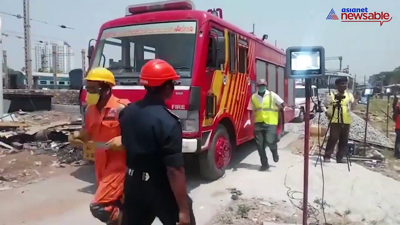 Mock drill: Train derails at Bengaluru station; NDRF personnel rescue stranded passengers