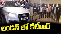 Minister KTR Receives Grand Welcome At London Airport By NRI's & TRS Activists _ V6 News