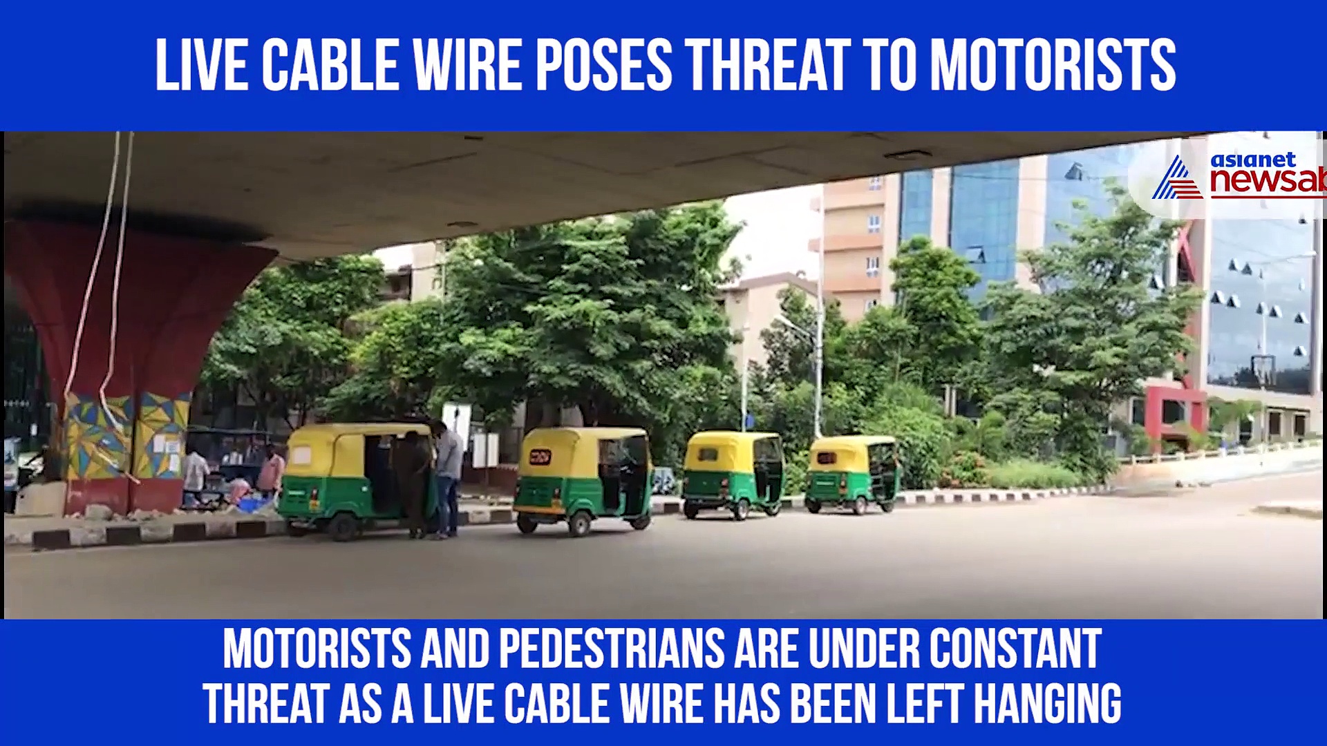 Bengaluru: Hanging cable wire a threat to pedestrians, motorists on Domlur flyover