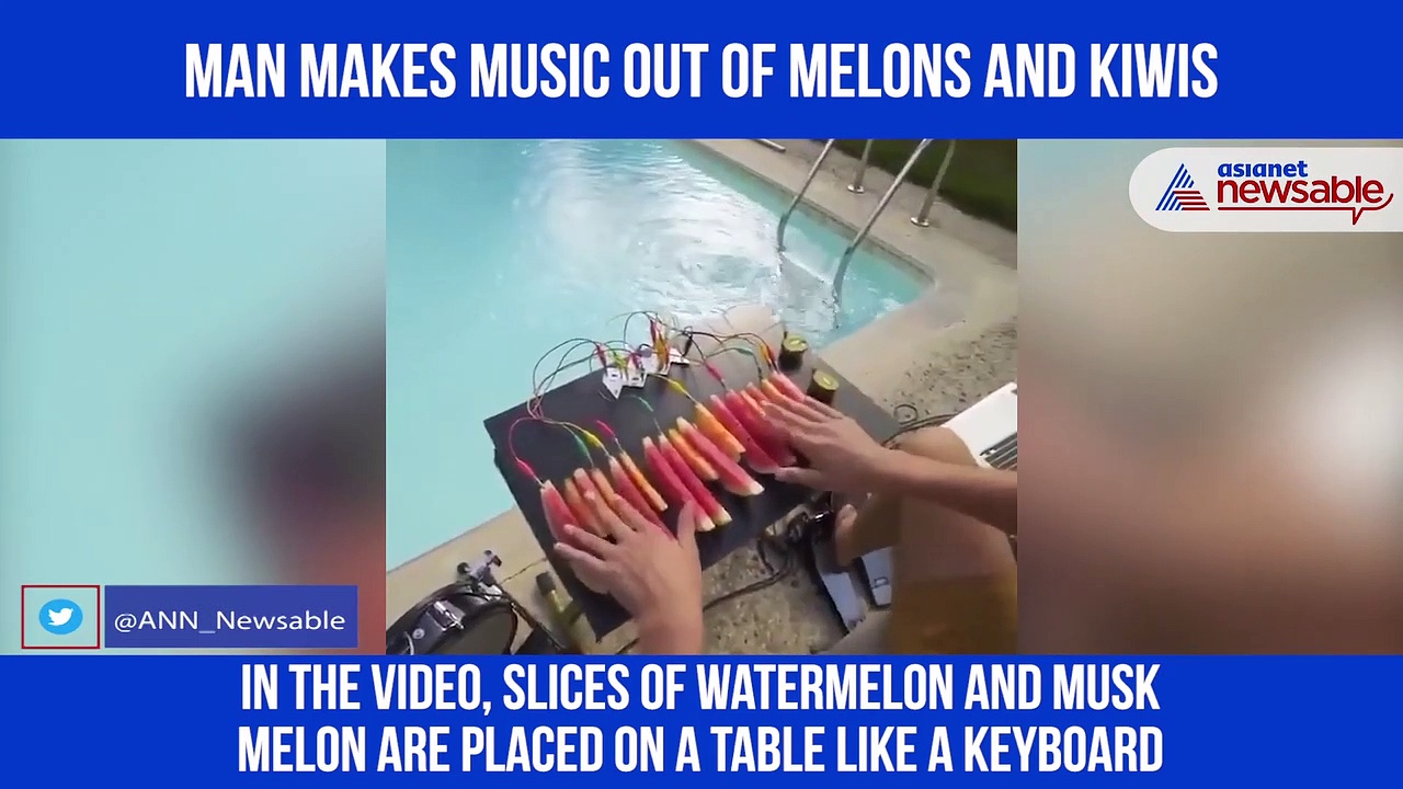 Man makes electronic music with melons and kiwis; video goes viral