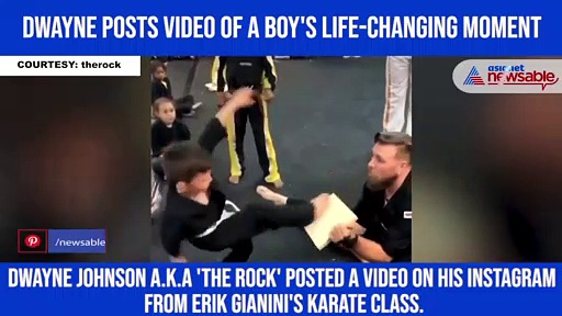 Dwayne posts video of a boy's life-changing moment