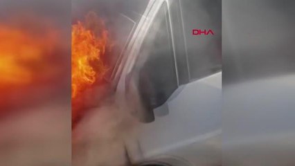 SEYİR HALİNDEKİ KAMYONET YANDI