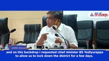 Jagadish Shettar on Dharwad lockdown