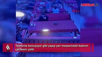 'Pes' dedirten rahatlık! Telefonla konuşuyor gibi yapıp çantayı çaldı