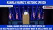 While I may be the first woman in this office, I will not be the last: Kamala Harris in first speech