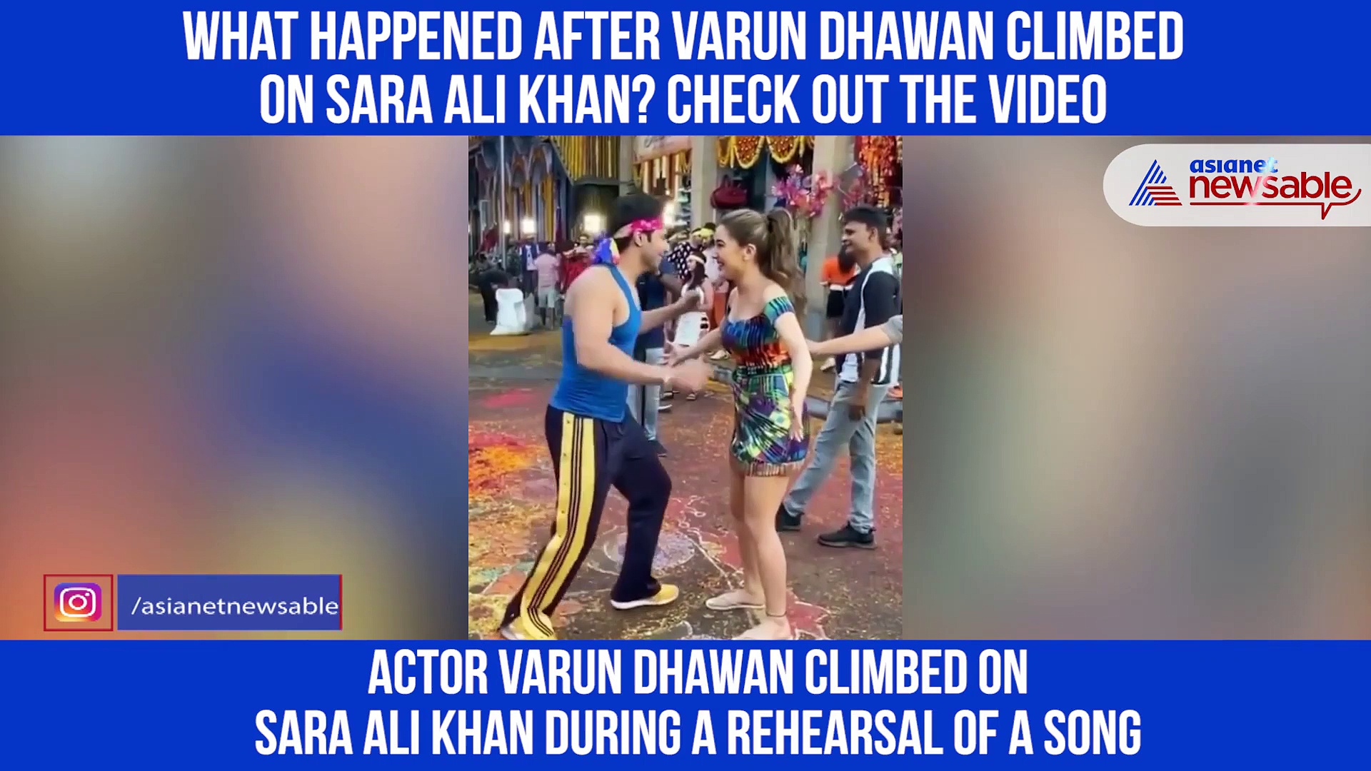What happened after Varun Dhawan climbed on Sara Ali Khan? Check out the video