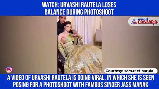Urvashi Rautela wearing lehenga of Rs 55 lakh loses balance while photoshoot; video goes viral
