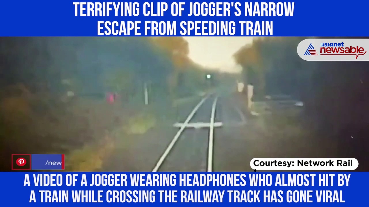 Viral Video: Jogger has narrow escape from speeding train
