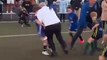 Prime Minister Scott Morrison bowls over child during Tasmania soccer match | Newcastle Herald | May 18, 2022
