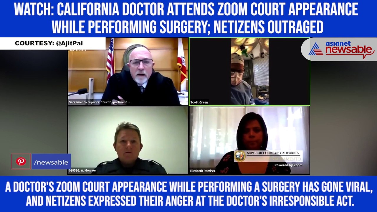 Watch: California doctor attends zoom court appearance while performing surgery; netizens outraged