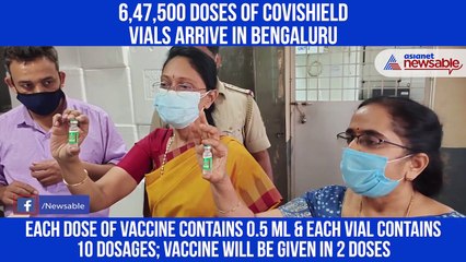 6,47,500 Doses Of Covishield Vials Arrive In Bengaluru