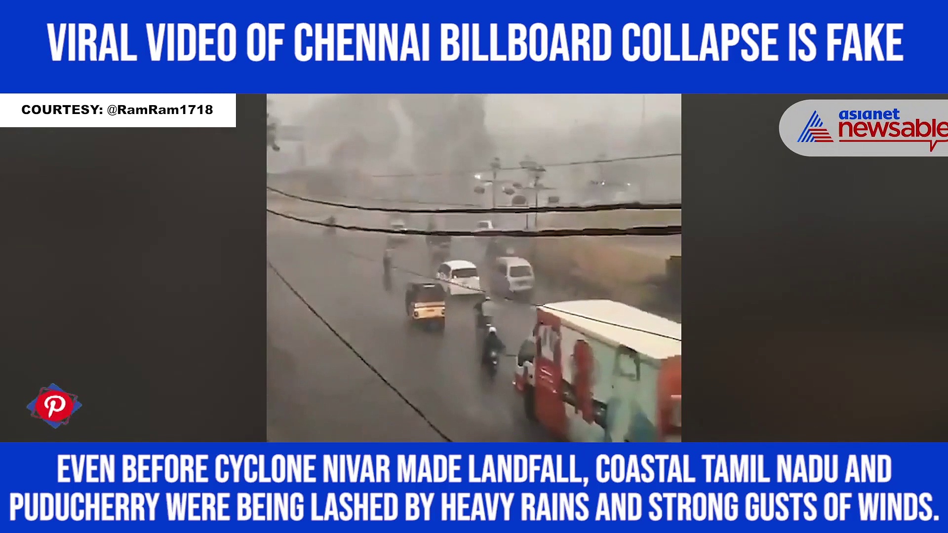 Viral video of Chennai billboard collapse is fake