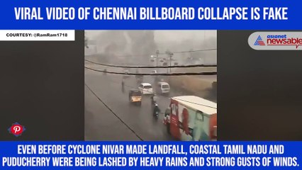 Viral video of Chennai billboard collapse is fake