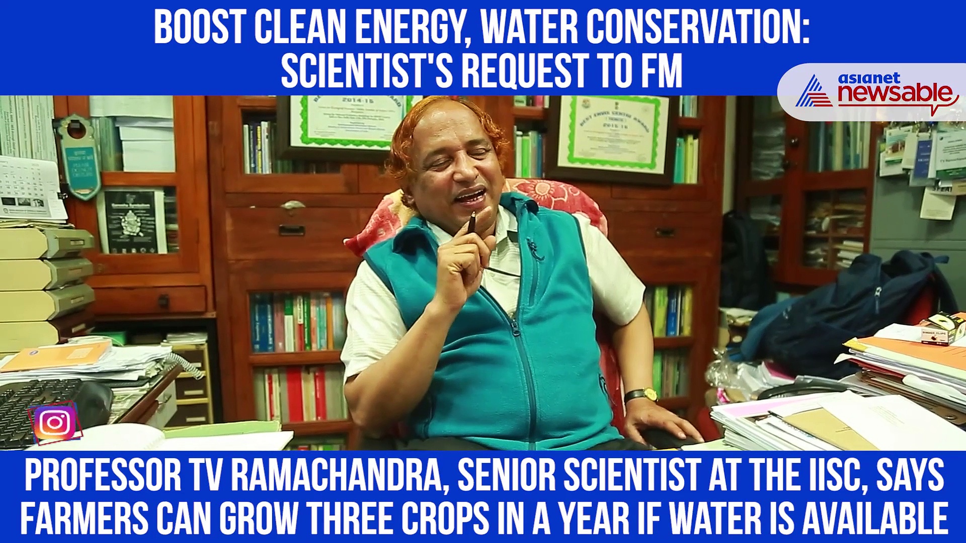 Boost clean energy, water conservation: Scientist's request to FM